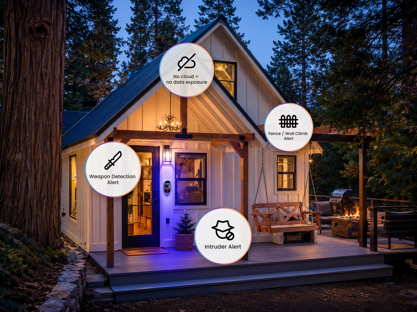 Host monitoring Airbnb property security remotely on smartphone with OVAL app
